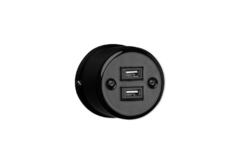 VINTAGE K1-R67MF-B zásuvka USB černá nástěnná keramika ANTICA