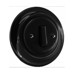VINTAGE tlačítko (zvonek) keramika klapka černá s rámečkem K1-R231QB
