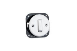 VINTAGE tlačítko (zvonek) bílá bez rámečku K1-R231QW keramika klapka slim