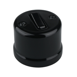 VINTAGE tlačítko (zvonek) na povrch černá klapka keramika K1-R231QBM