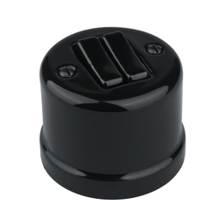 VINTAGE 2 tlačítko (žaluzie) na povrch černá klapka keramika K1-R231QSb
