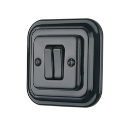 VINTAGE 2 tlačítko (žaluzie) hranaté černá keramika bez rámečku K2-R231QS B klapka