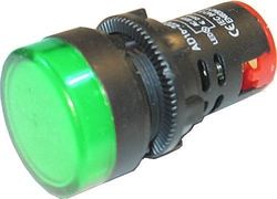 kontrolka kulatá 230V LED zelená 29mm K459B
