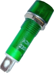 kontrolka 230V s doutnavkou XDN1 zelená 10mm otvor K466O