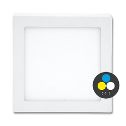 LED-CSQ-12W CCT bílá čtverec přisazená 17x17cm změna barvy světla