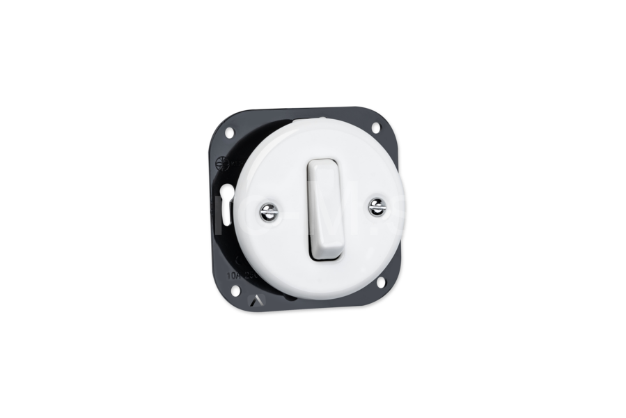 VINTAGE tlačítko (zvonek) bílá bez rámečku K1-R231QW keramika klapka slim
