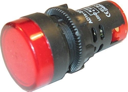 kontrolka kulatá 230V LED červená 29mm K459A